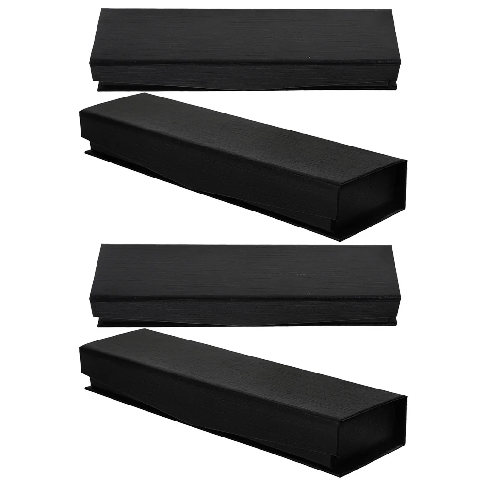 

4pcs Case Cloth Boxes for Gifts Black Color Retro Style Pen Holder Cloth Pen Case ganizer PP Material Long Lasting Use