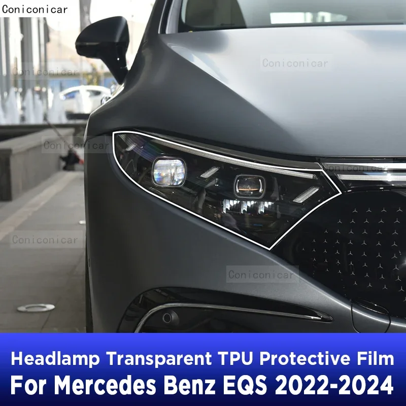 

Protective Film TPU Stickers For Mercedes Benz EQS 2022 2023 2024 Car Headlight Cover Transparent Black Anti-Scratch PPF