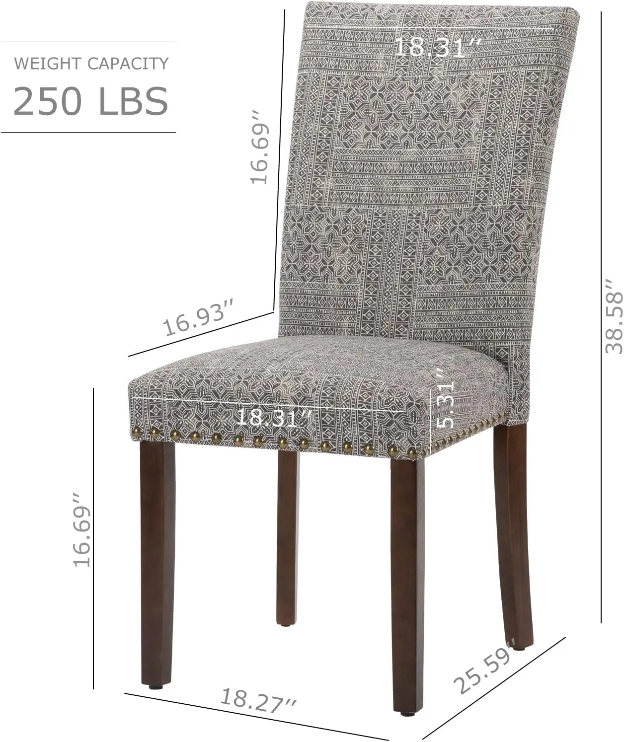 Upholstered Dining Chairs Set of 4, Fabric Dining Room Kitchen Side Chair with Nailhead Trim which make you more enjoyable