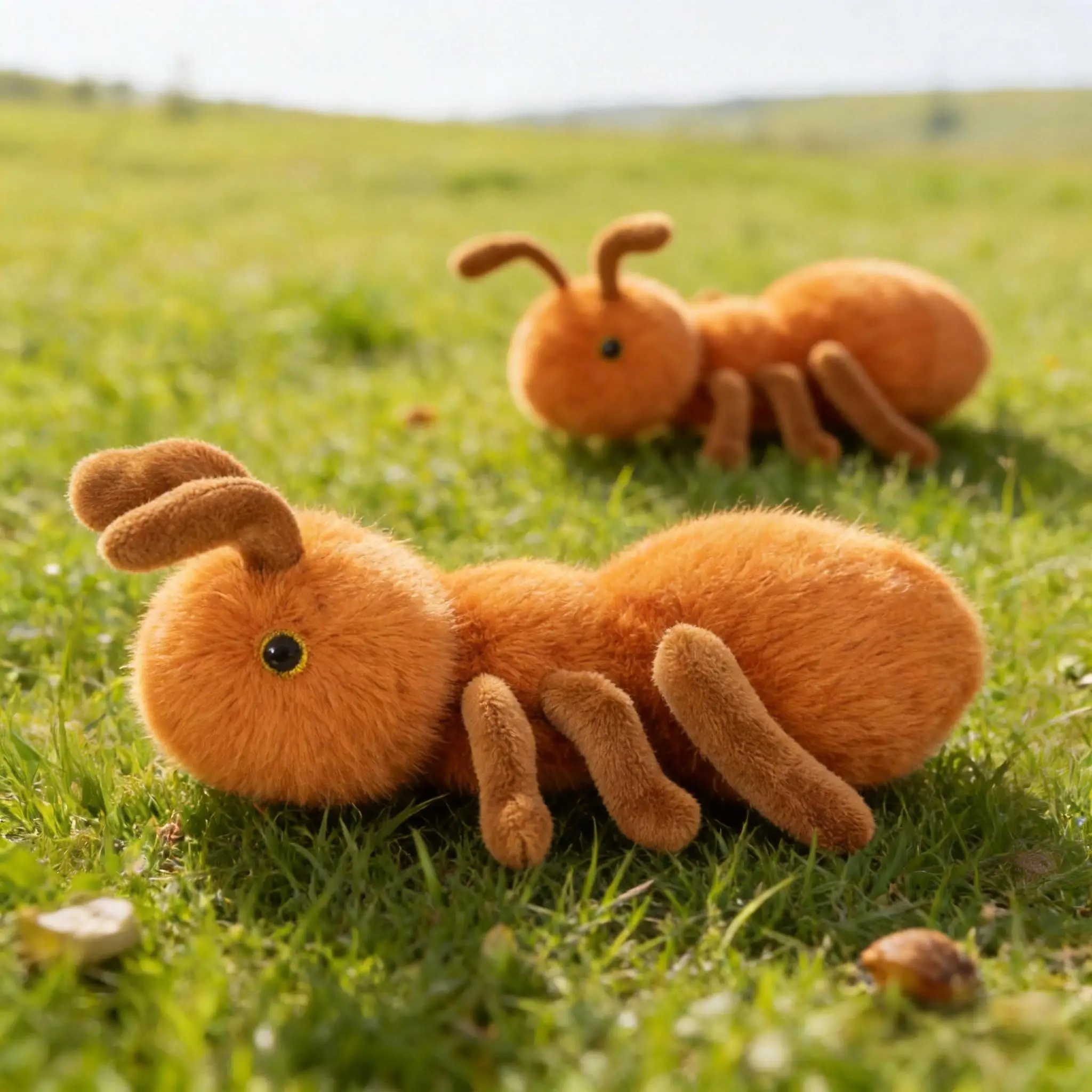 19CM Red Fluffy Ant Plush Soft Simulated Insect Doll Kawaii Pocket Companion Home Decor Gift for Boys Girls Kids Birthday Xmas