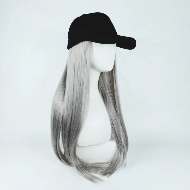 Fashionable New Style Suitable For Different Head Shapes, Adjustable Hair Cover, Black Casual Hat And Wig Design