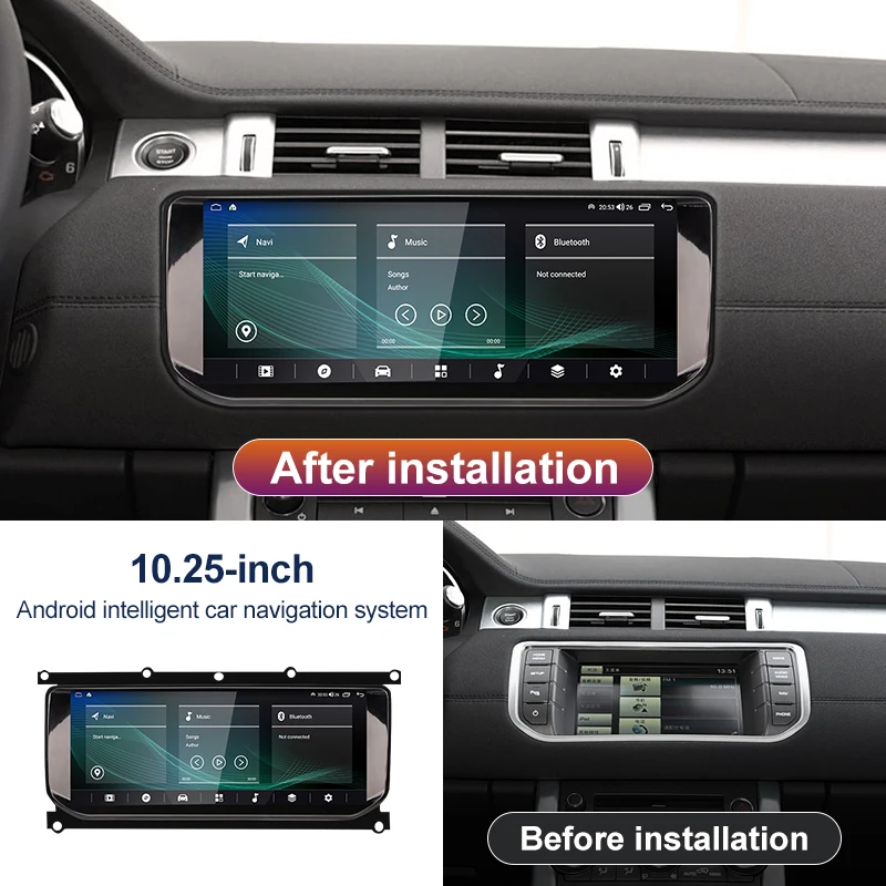 10.25inch HD 8 Core Android13 Wireless Carplay Auto For Range Rover Evoque L538 Car Multimedia Players Digital AirCon AC Panel