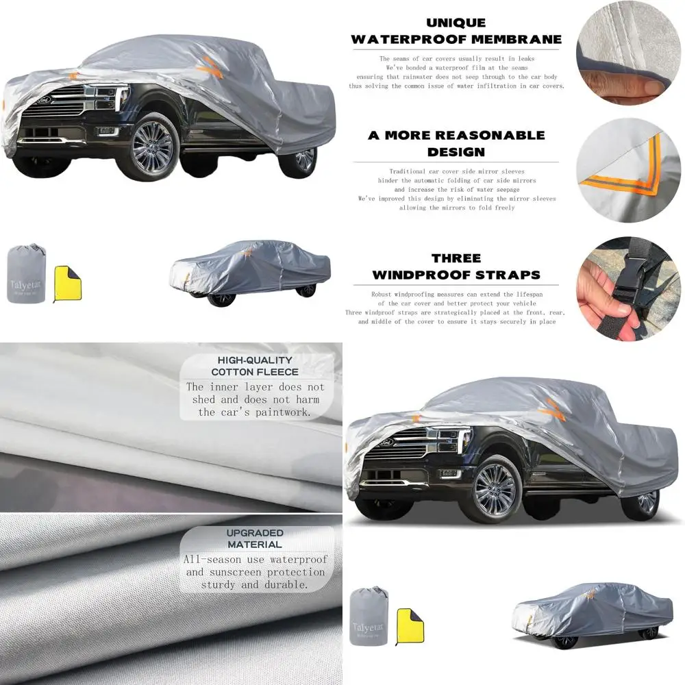 

Универсальный водонепроницаемый уличный автомобильный чехол для защиты от ультрафиолета и дождя, подходит для Chevy C10 S10, Ford F100, Ram 150 250, Maverick, до 2