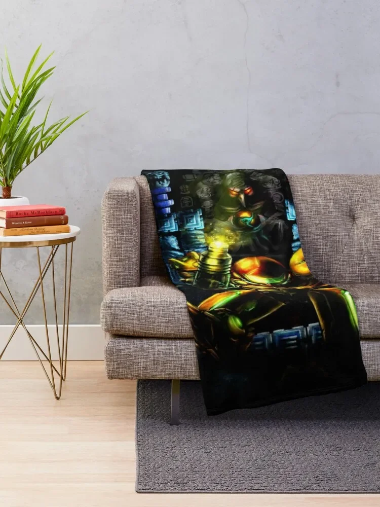 Harmony of a Hunter: 25 Years of Metroid Throw Blanket Camping for winter wednesday Blankets