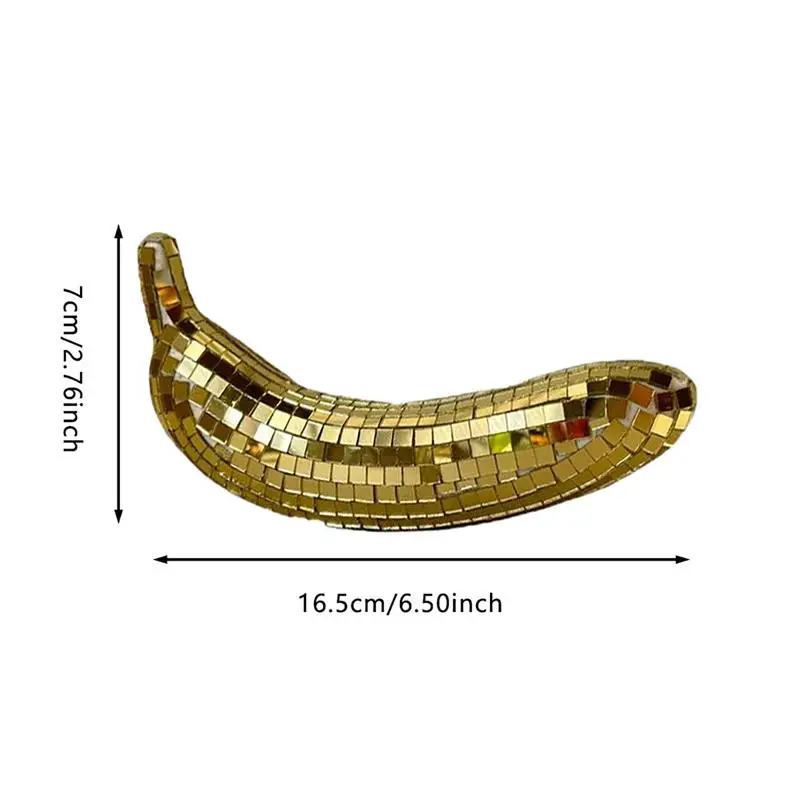 디스코 공 바나나 모양 거울 반사 공 현대 홈 장식 테이블 바 무대 회전 디스코 과일 장식 액세서리