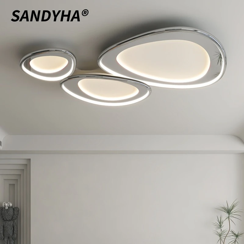 

SANDYHA Bedroom Ceiling Lights Modern Minimalist Full Spectrum Eye Protection LED Lamp for Living Room Decoration Study Lighting