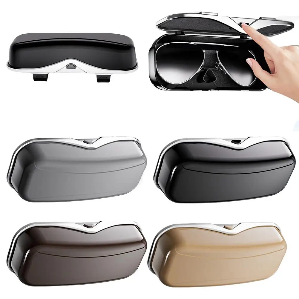 Auto-Sonnenblende, Sonnenbrillenetui, ABS-Kunststoff, beflocktes Futter, großes Fassungsvermögen, Dual-Clip-Design, passend für alle Fahrzeuge, Kratzschutz