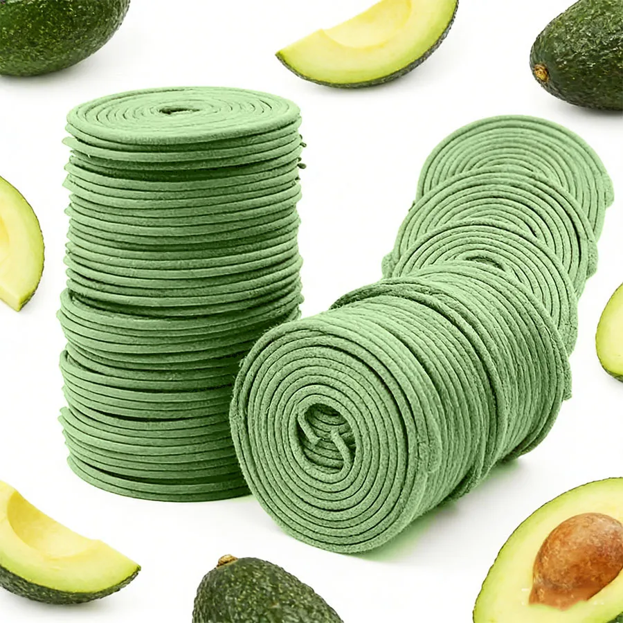 48/80/96Pcs Avocado-Scented Spiral Incense Sticks, Avocado Fragrance, Suitable for Home and Yoga, Fruit Scent, Relaxation Time, Meditation, Outdoor Activities