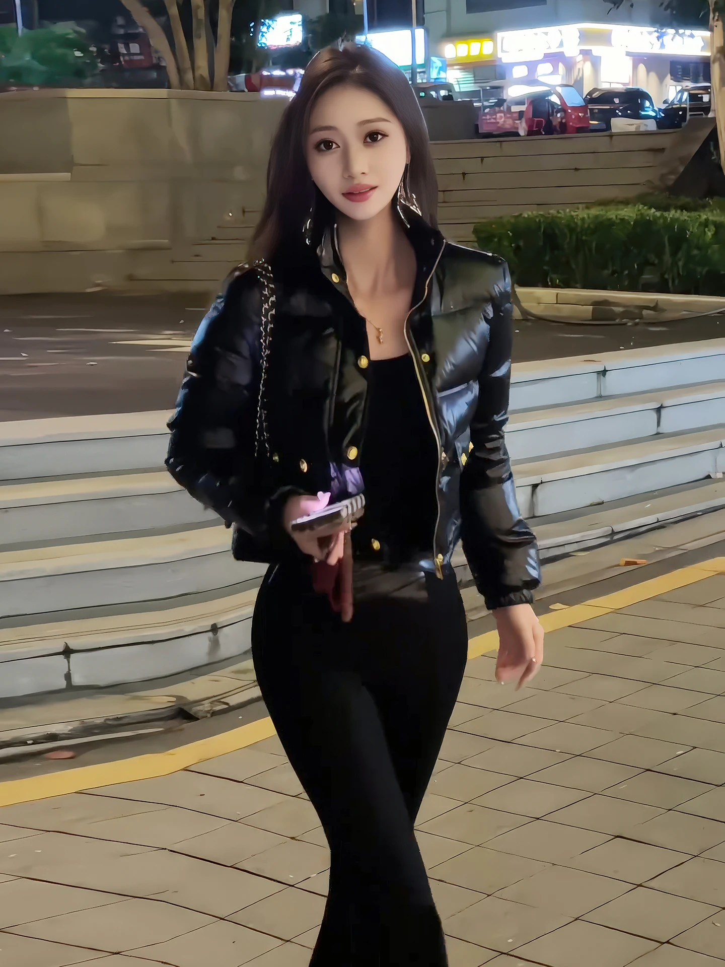 

Korean Sle ort Bla Stand Collar Women's down Jaet Winter New Metal Bule Slimming Warmth Outerwear Faionable Coat