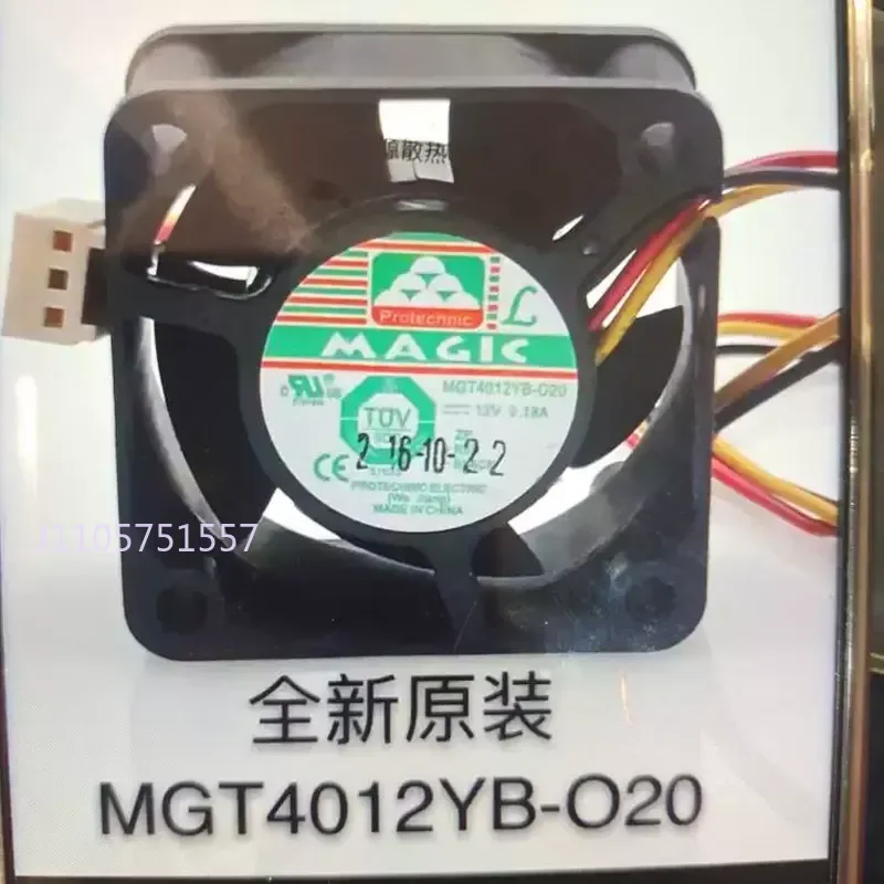 Original Yongli MGT4012YB-R20/O20 12V 0.18A Three-Wire 4020 Inverter Fan for Electronics Cooling