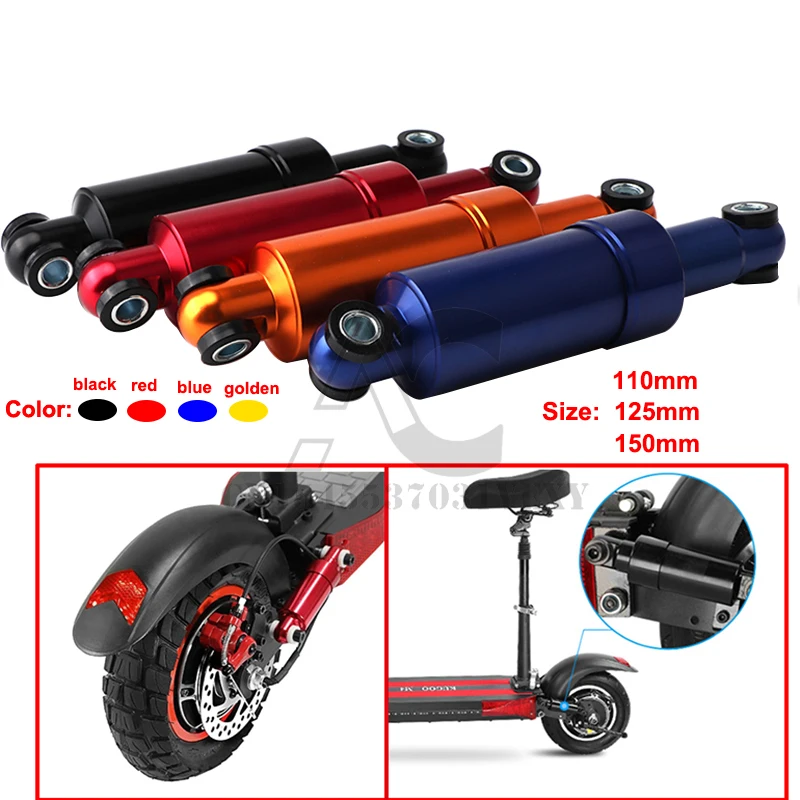 Amortiguador de 110mm, 125mm y 150mm, suspensión adecuada para patinete eléctrico plegable, mini bicicleta eléctrica, bicicleta de bolsillo de 49CC