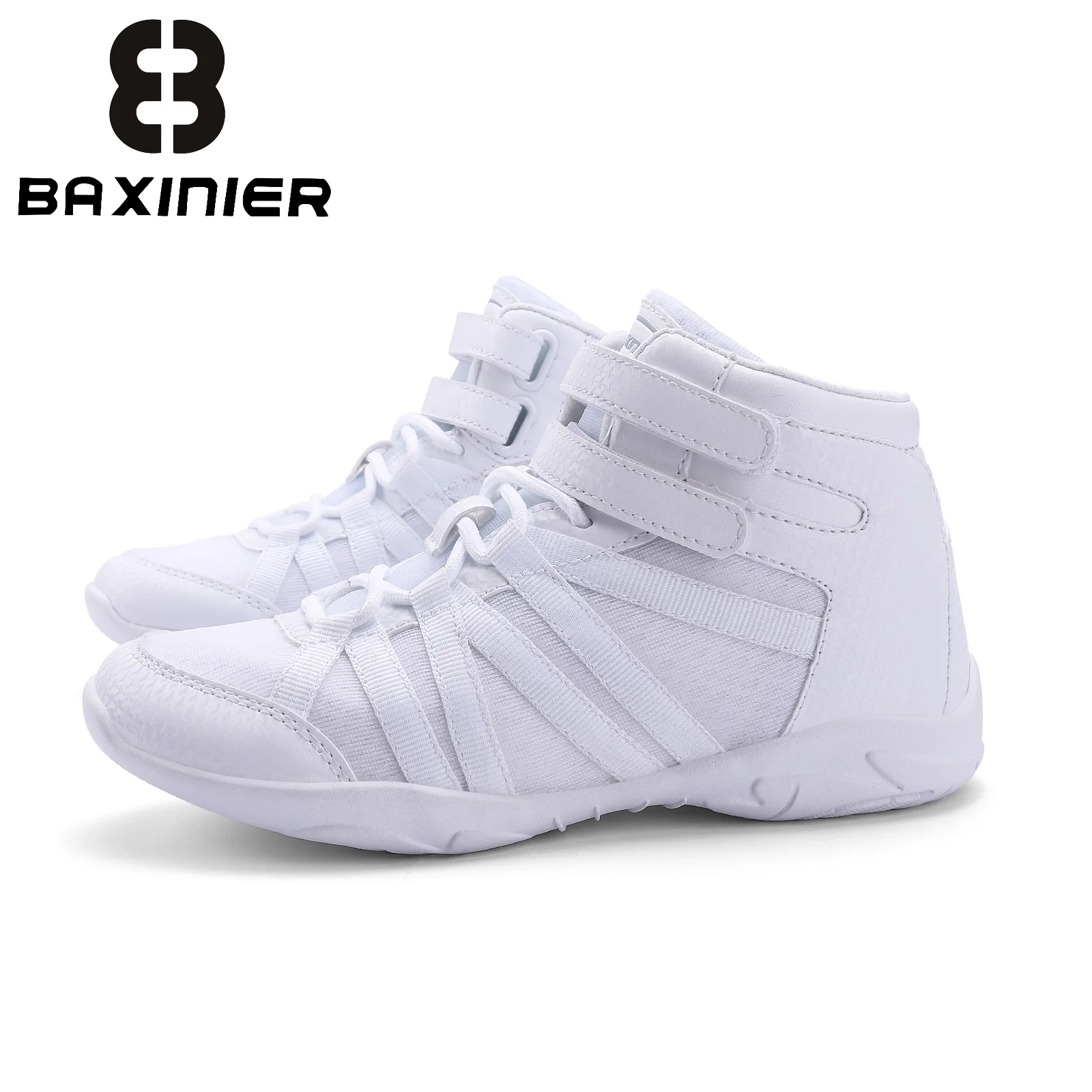 أحذية BAXINIER للفتيات باللون الأبيض عالية الجودة خفيفة الوزن لمسابقات الشباب والرقص أحذية رياضية للأطفال للتدريب على الأداء