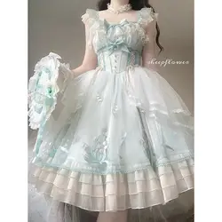 Abito dolce con cinturino ricamato Lolita per donna abito elegante e splendido per regalo per adulti Lolita Sports Games Dress