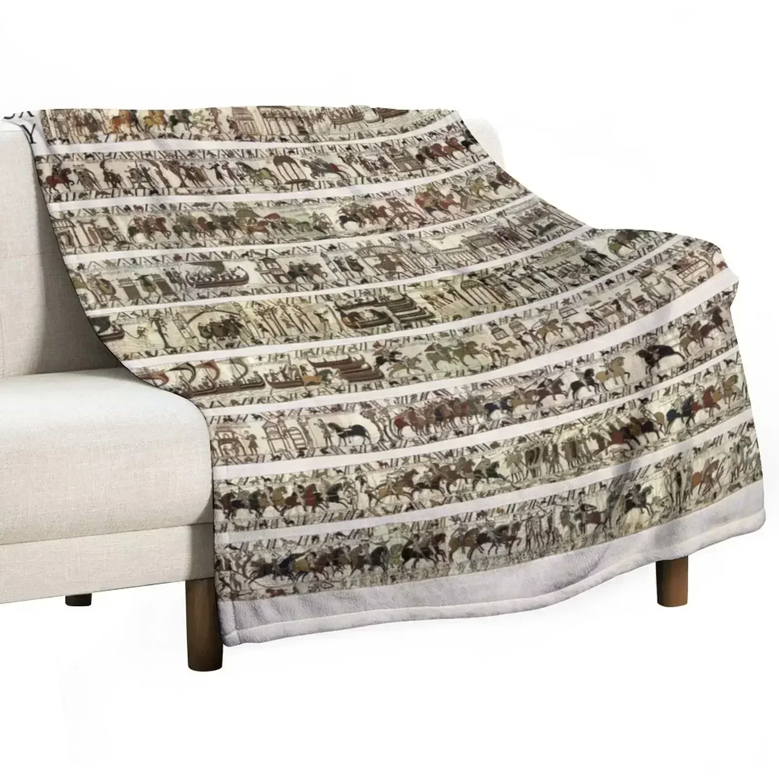 The COMPLETE Bayeux Tapestry Throw Blanket Luxury Brand Plaid Blankets