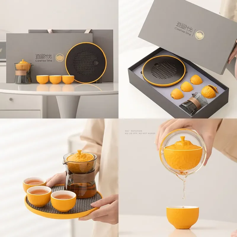 

【CHIMU HOME】 Automatic Set Gift Box for Dagittarius Origin Light Retro Design High-end Ceramic Pot and Cup