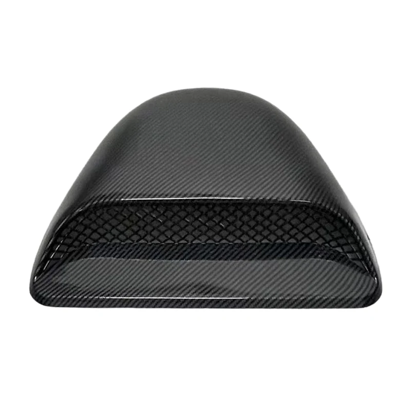 Universal Car Air Flow Intake Hood Scoop Vent Bonnet Decorative Cover Black Carbon Fiber Style