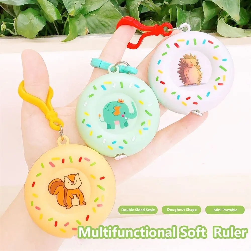 2M Length 2M Tape Measure Doughnut Shape One Click Rebound Soft Leather Ruler Soft Leather Clothing Tailor Ruler Craft Projects