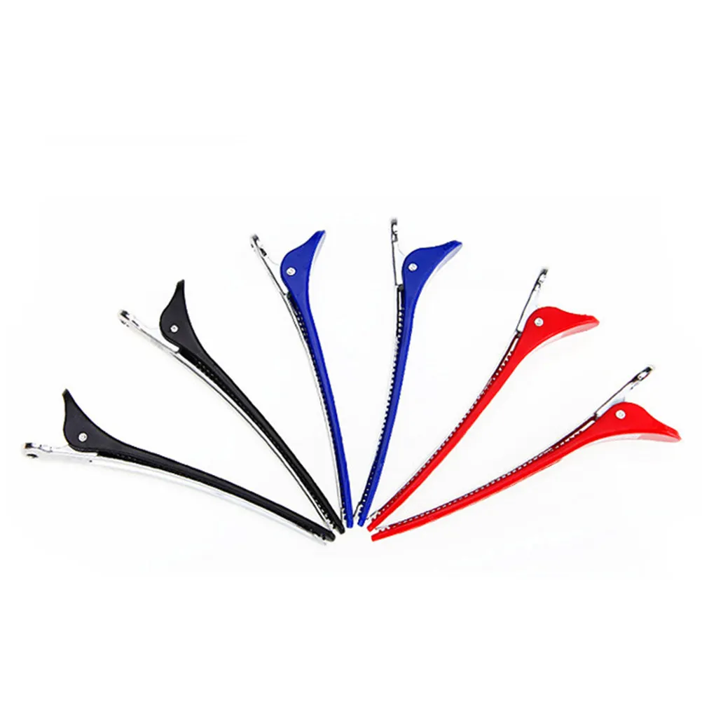 12Pcs Hair Sectioning Clips Non-Slip Plastic Metal Hinged Teeth Clips Salon Professional Hairdresser Hair Grip Accessories