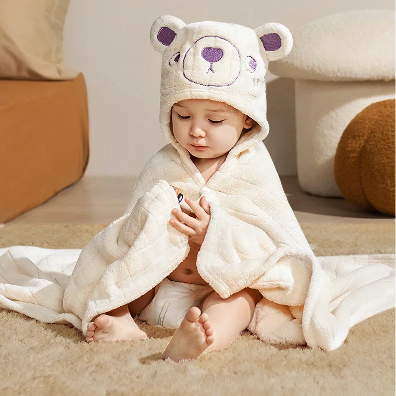 Baby Pure Cotton Cape Bathrobe With Hood Robe Newborn Bath Towel Children's Bathrobes Baby Products New Born Shower