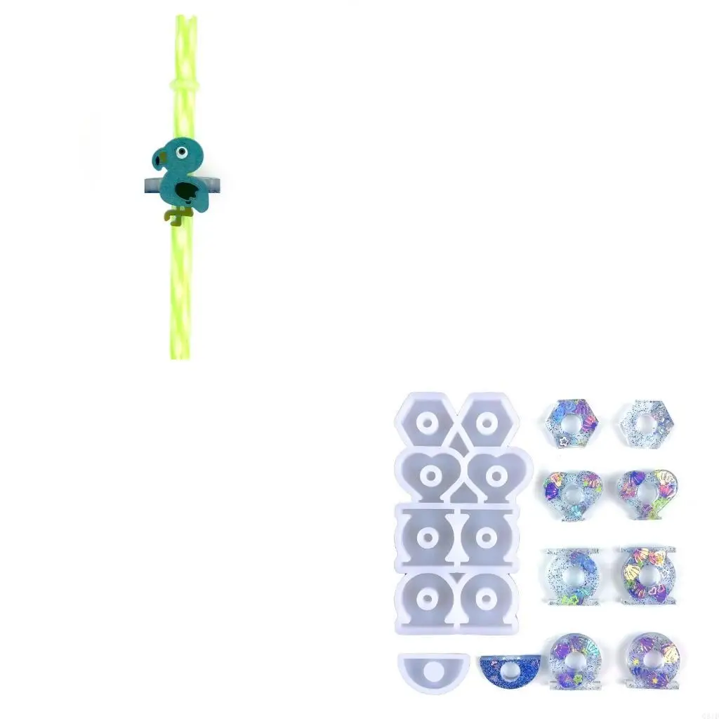 

Flamingo Straw Decorative Drop Mould Diy Plate Water Cup Straw Decorative Silicone Mould for DIY Craft