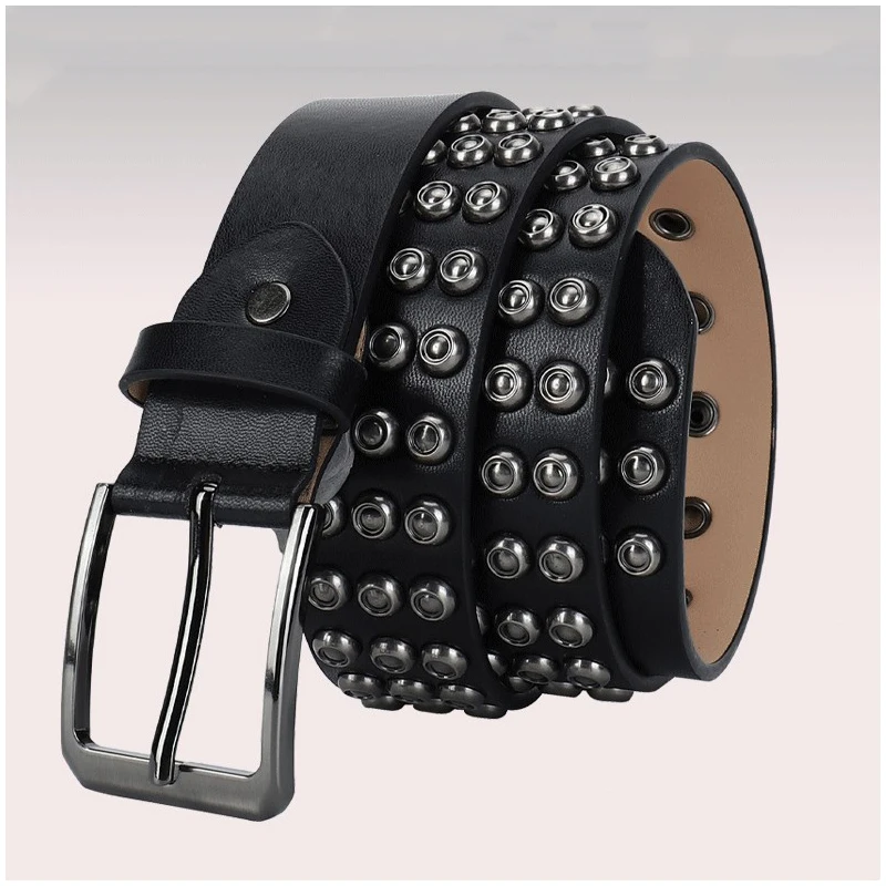 

Итальянский брендовый дизайнерский ремень с заклепками для мужчин, модные ремни с шипами, панк-готическая пряжка, оригинальный кожаный пояс, женский ремень