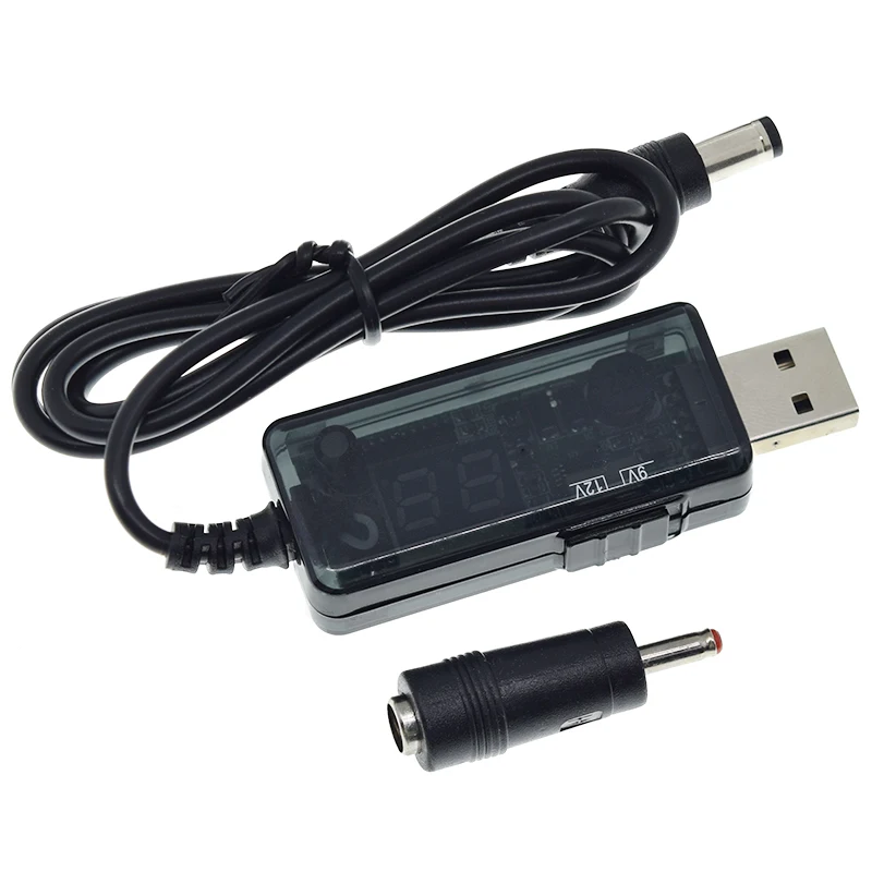 DC 5V to 9V 12V USB Step-up Converter USB Boost Converter Cable + 3.5x1.35mm Connecter For Power Supply/Charger/Power Converter