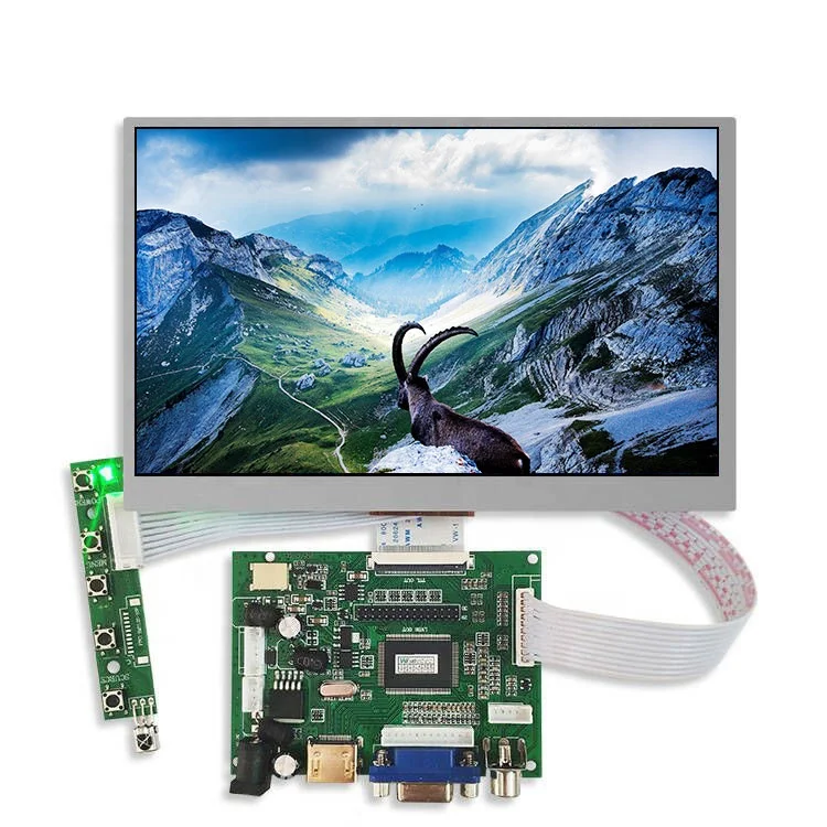 Outdoor High Brightness 1000 Nit 7 Inch 1024*600 Lvds Ips Tft LCD Sunlight Readable Screen Display Touch Optional VGA Board