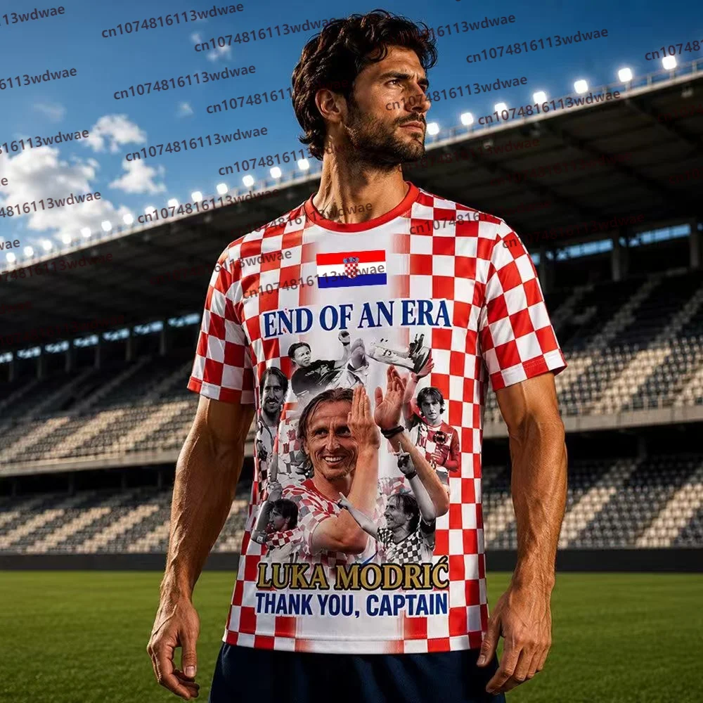 2026 Luka Modric 10 Croatia Soccer Jersey Thank You Captain Commemorative Short Sleeve Football Uniform Streetwear Kid Tee
