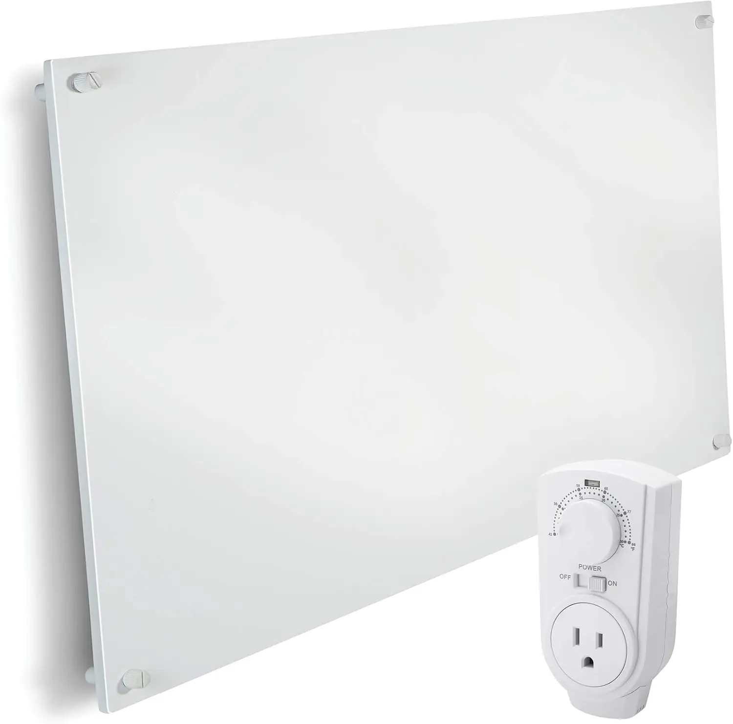 Wall Mount Space Heater Panel - with Thermostat - 600 Watt Convection Heater - Ideal for 200 Sq Ft Room