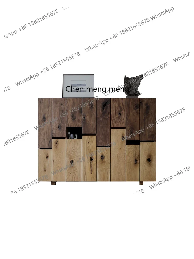 H Mealside porch cabinet entry display storage modern wabi sandy wind solid wood simple Nordic