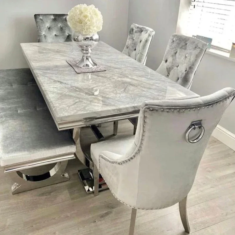 # Dining Room Furniture Restaurant Tables Dining Table Silver Dining Set With 4 Chairs #