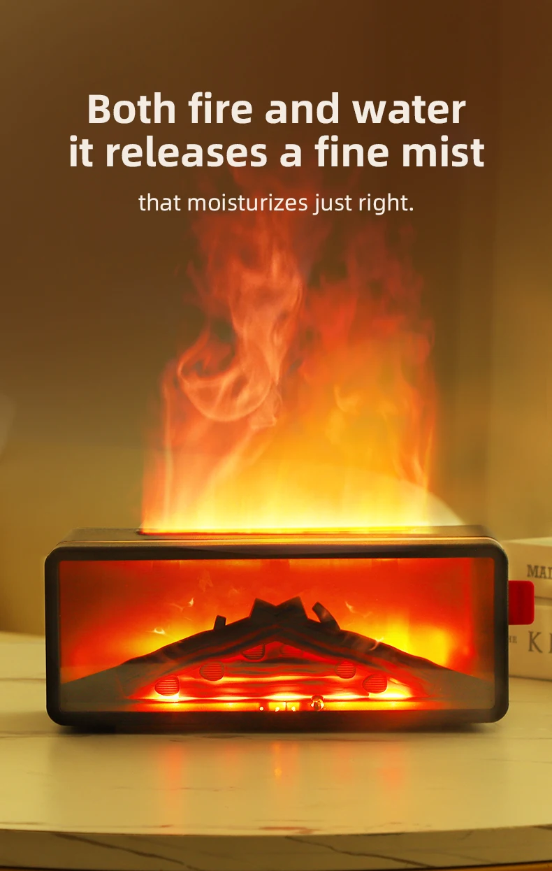 

Cross-border new simulation fireplace flame aroma diffuser humidifier small air home quiet bedroom office