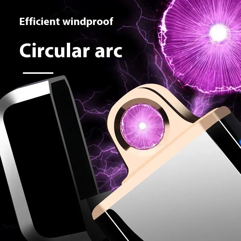 Electric Double Arc Laser Induction Lighter, Outdoor Windproof Metal Pulse Plasma Lighter, LED Power Display, Men's Gift, New