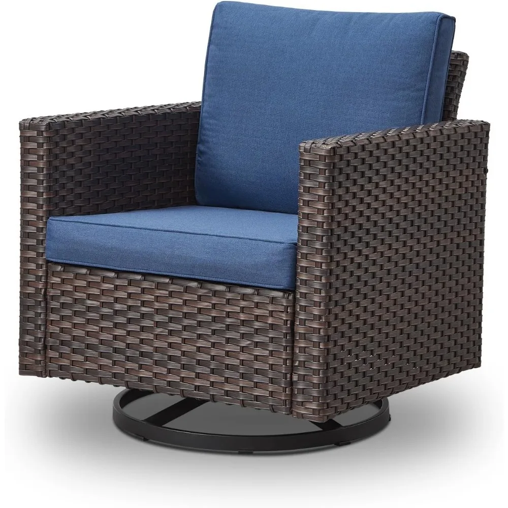 

Outdoor Swivel Rocker Patio Chair - 350LBS Weight Capacity Patio Wicker Swivel Glider Chair with Removable Cushions for P