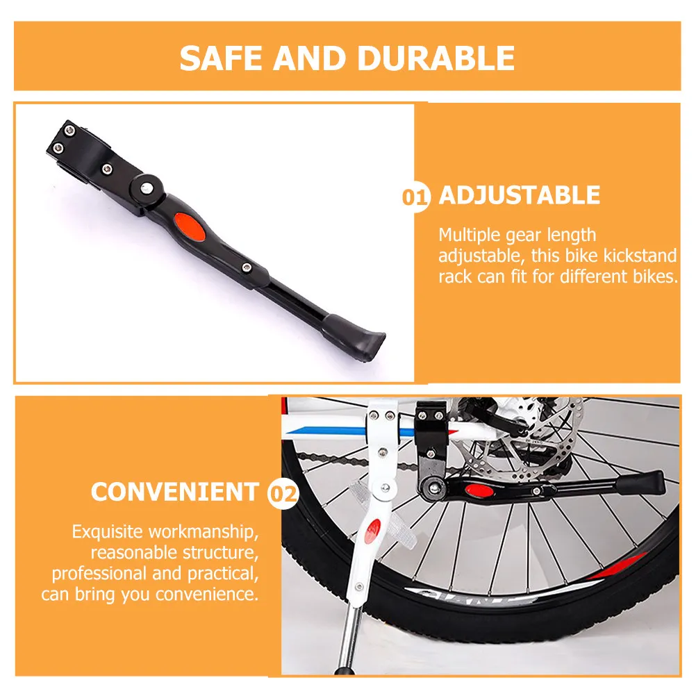 1Set Aluminum Alloy Bike Kickstand Multiple Gear Length Adjustable Professional Cycling Kick Stand for Mountain Road Bike
