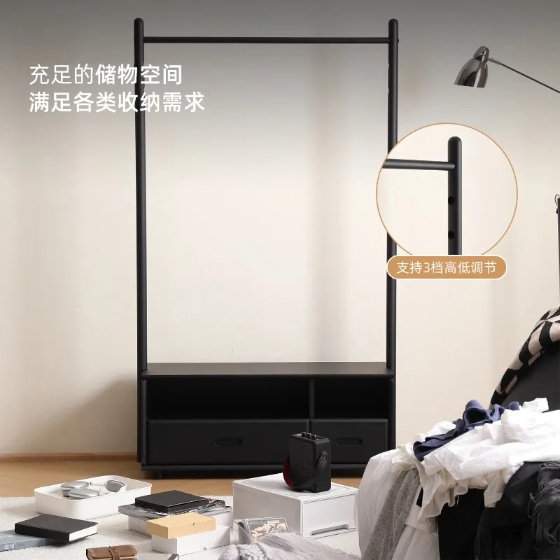 

Solid wood coat rack Nordic floor-to-ceiling hanger cabinet simple drying rack storage rack