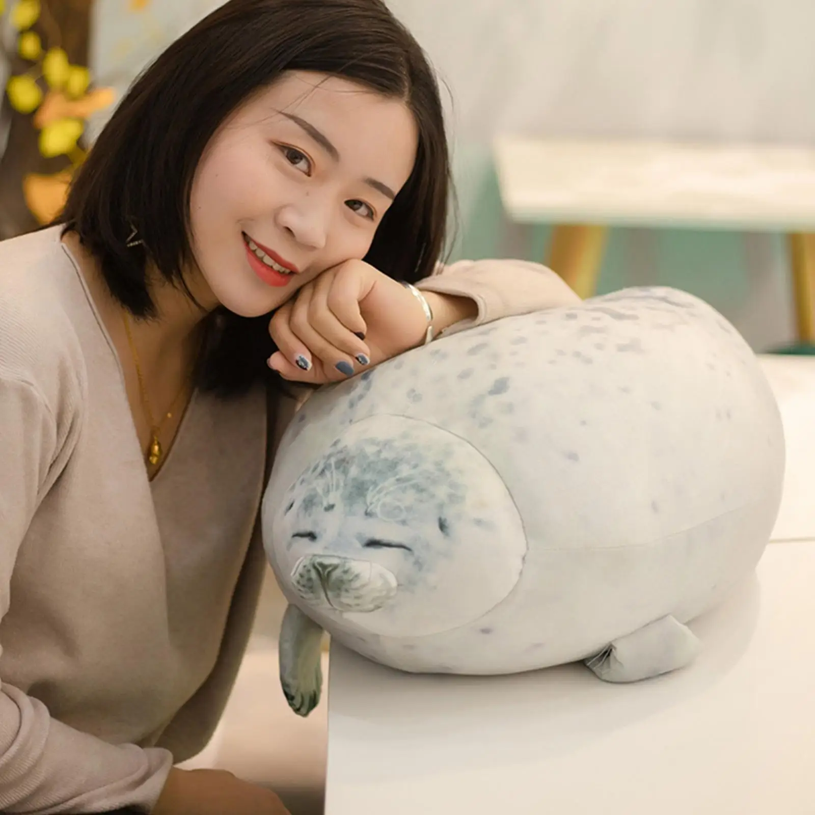 20cm Angry Blob Seal Pillow Novelty Animals 3d Chubby Lion Sea Plush Kids Toy Baby Stuffed Girls Sleeping Pillow Throw Gift O5n2