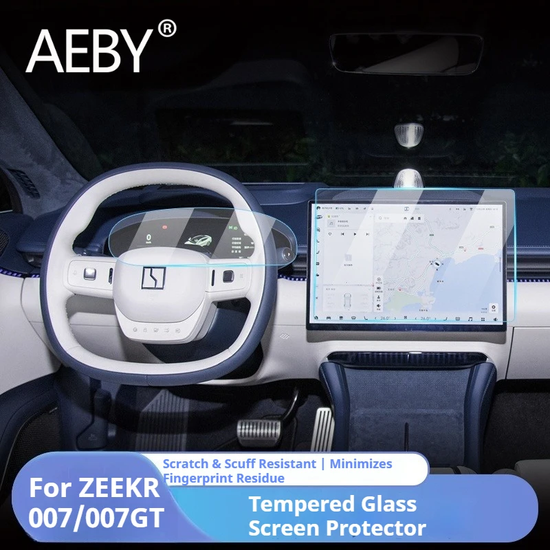 

AEBY для ZEEKR 007/007GT 2024 2025 навигация и приборная панель Защитное стекло из закаленного стекла 9H против царапин и отпечатков пальцев без пузырьков