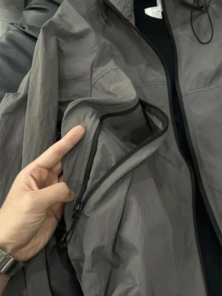 Gray Hat Sun Protection Clothing Thin Ice Silk Fishing And Cycling Outdoor Breathable Quick Dry Jacket for Men Casual Style