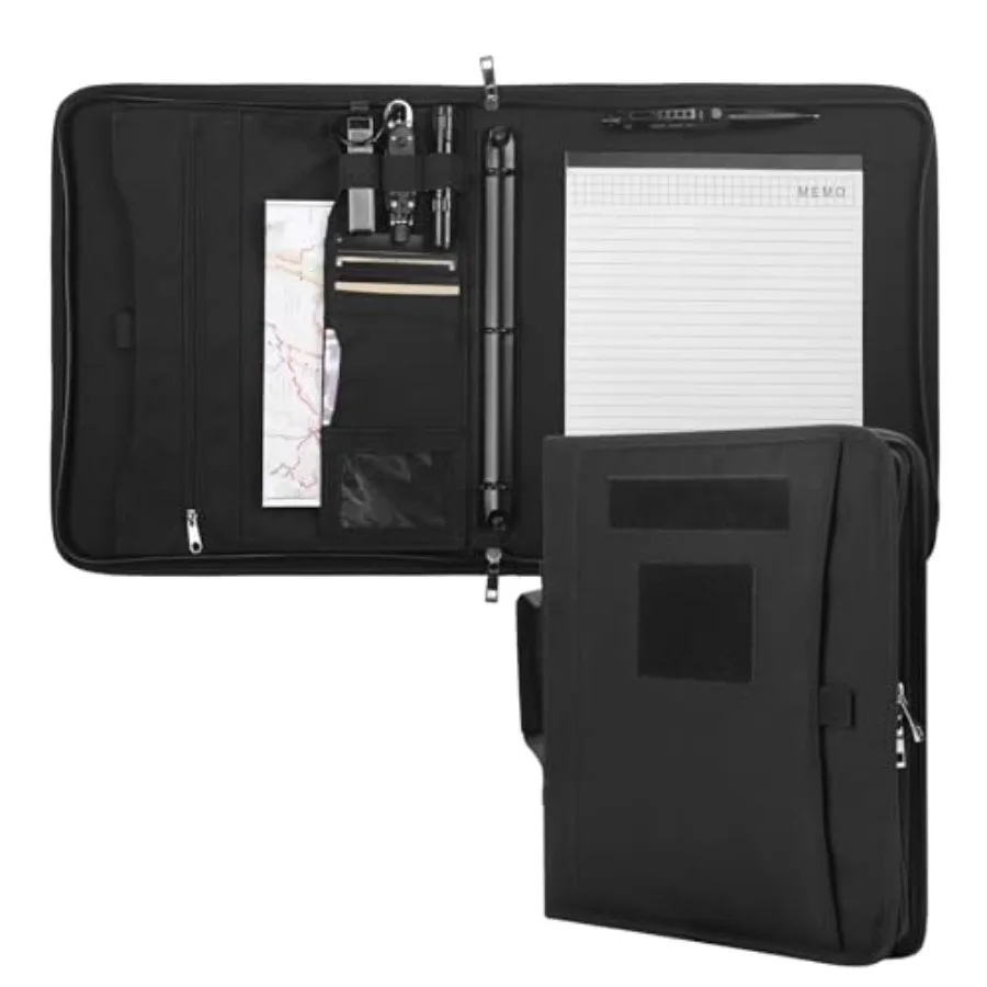 

Tactical Padfolio Portfolio Binder with Zipper and 25 Sheets of Letter Size PaperNotebook Cover Tactical Notebook with Zippered