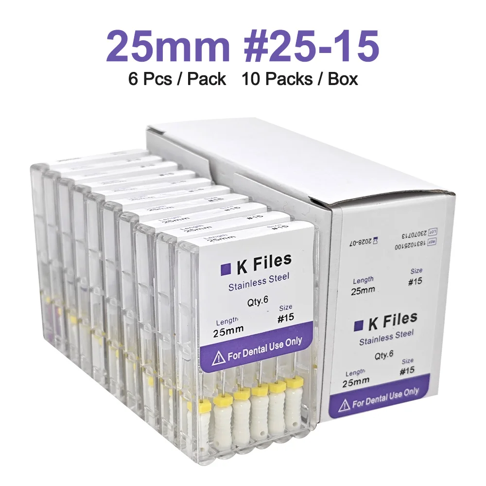 ELIJAH 60Pcs Dental K Dateien 21mm/25mm Edelstahl Hand Verwenden Wurzel Kanal Dateien Endodontie Instrumente zahnarzt Behandlung Werkzeuge