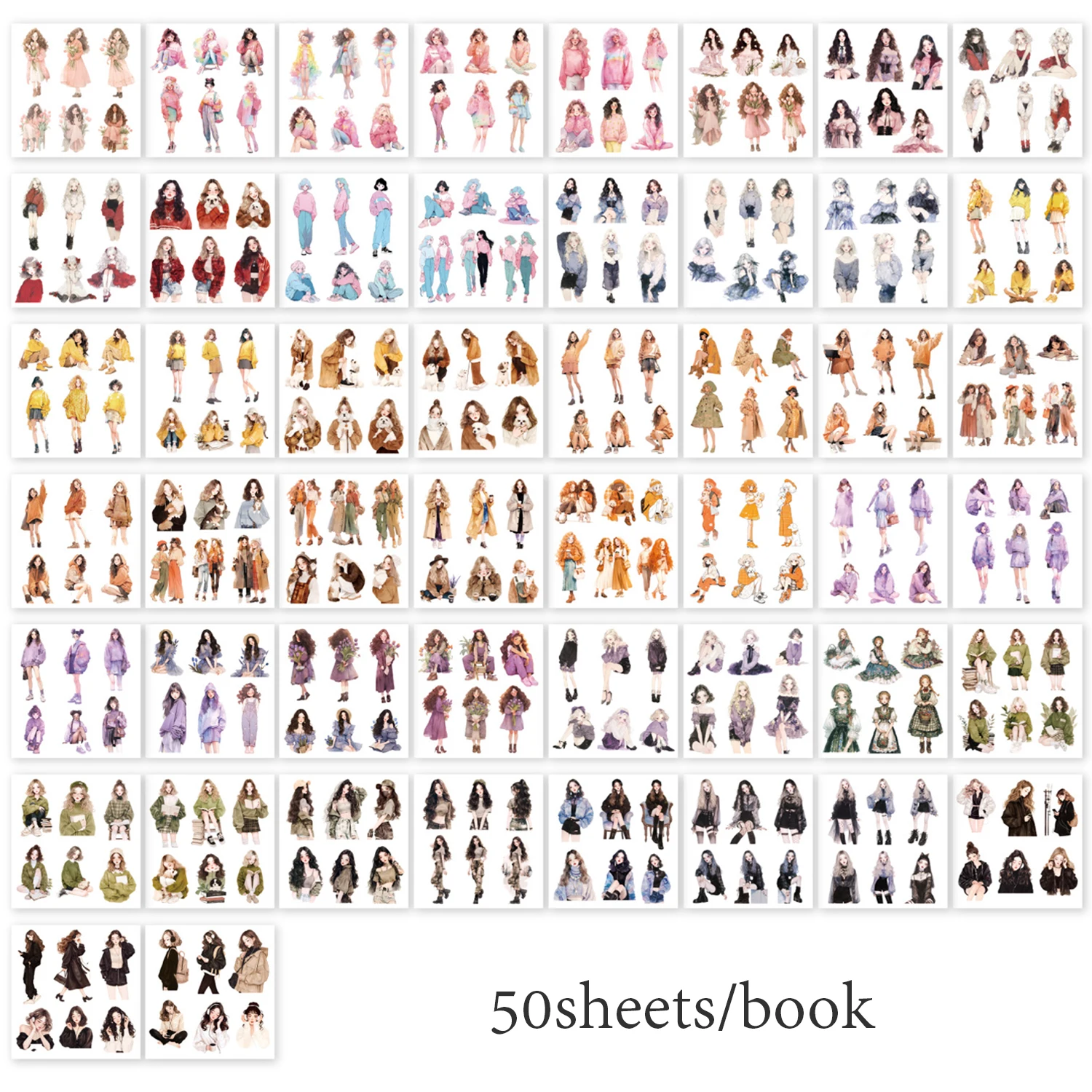 4 Stijl 50 Vellen/pak aardse serie sticker boek voor DIY handboek dagboek telefoon geval kalender fotolijst Laptop decoratie