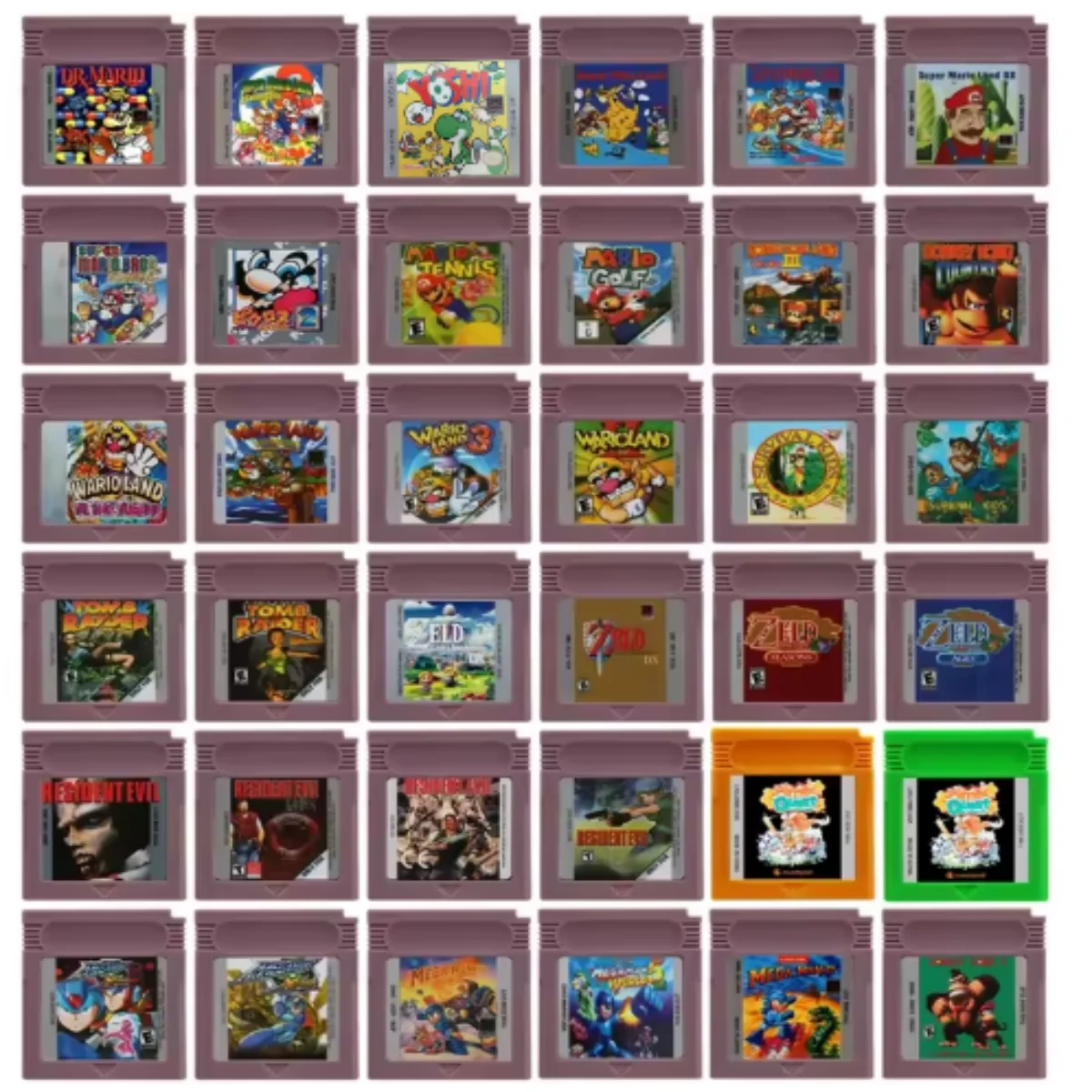 

16-битный игровой картридж GBC, консольная карта Ddonkey Kong Mmario Mmega Man Resident Eviil Zzelda Wwario Himes Quest в подарок