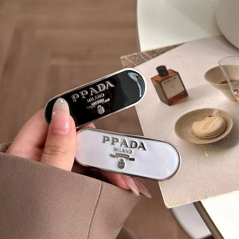 دبوس شعر معدني قديم مع حروف، مشبك حافة حروف، مشبك غرة جانبي ممتاز، مشبك زنبركي جديد على الطراز الفرنسي