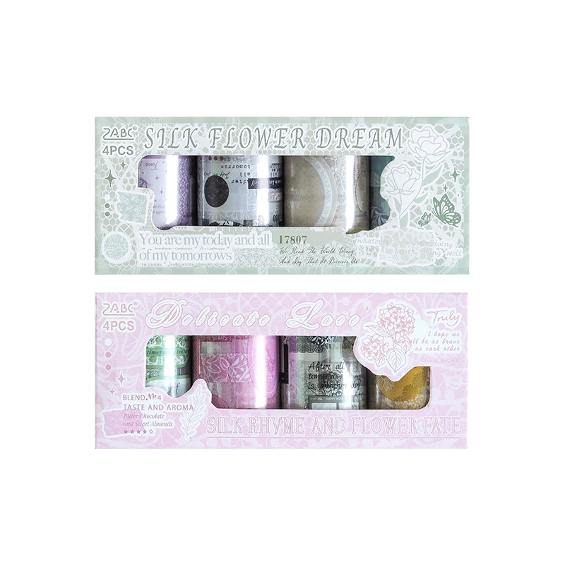 Card Lover 60 mm * 2 m 1 Rolle [Silk Rhyme Flower Edge Series] Handzelt-Basis-Abdeckband, gestanztes PET-Klebeband-Set, Washi-Tape-Material