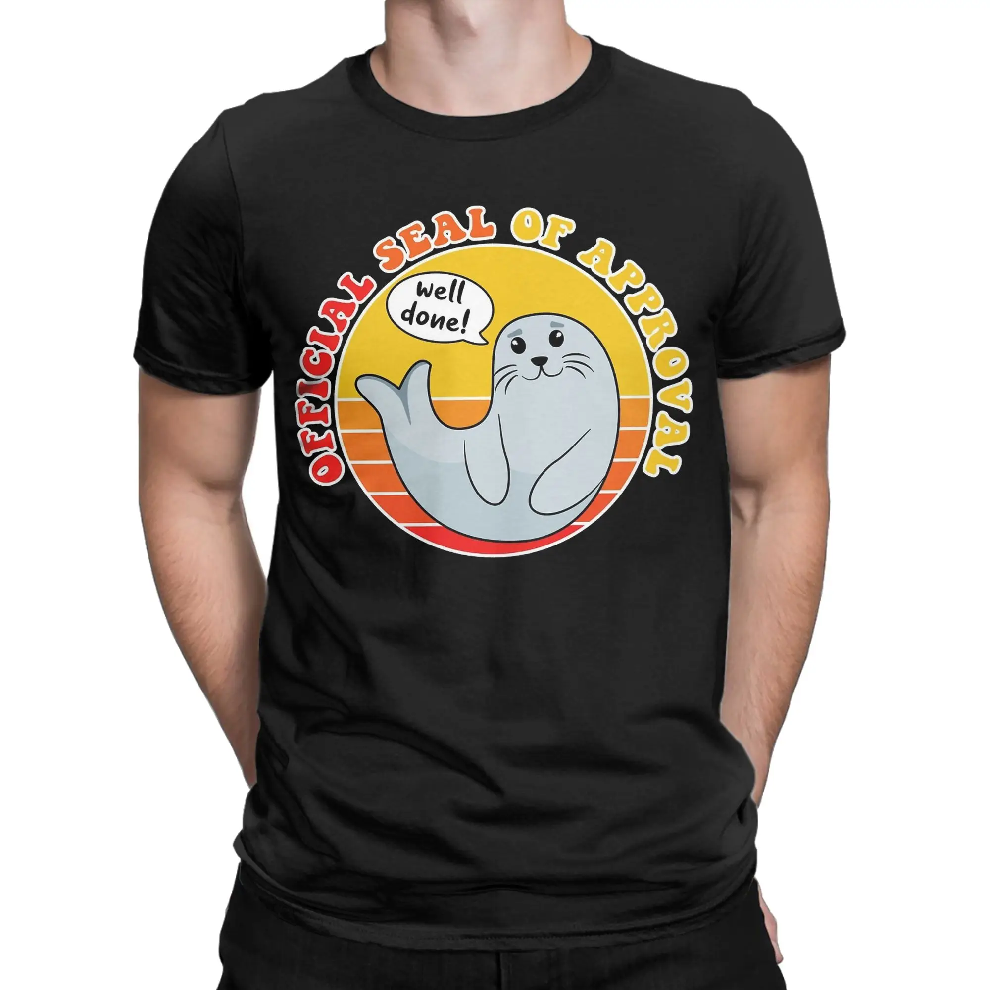 Seal of Approval Cute Baby Neil the Seal T-Shirt for Men  Vintage 100% Cotton Tees Crewneck Short Sleeve T Shirt 6XL Clothing