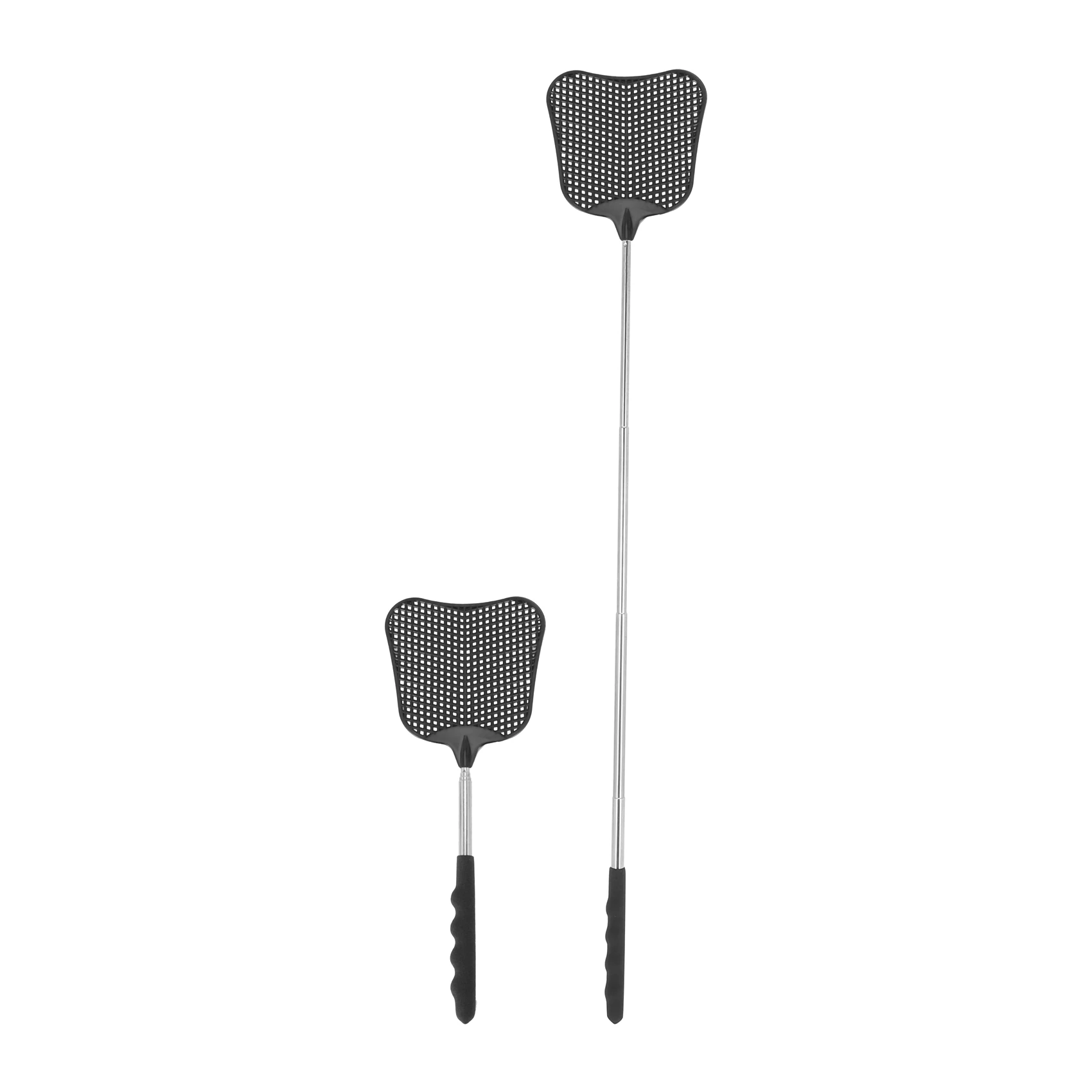 AT02-Mosquito And Fly Killing Plastic Fly Swatter Retractable Stainless Steel Rod, For Indoor And Outdoor Use (8 Pack)