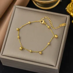 New Trendy Gold Plated Stainless Steel Bracelets Jewelry Waterproof Mulit Round Ball Bracelet for Women Boho Jewelry