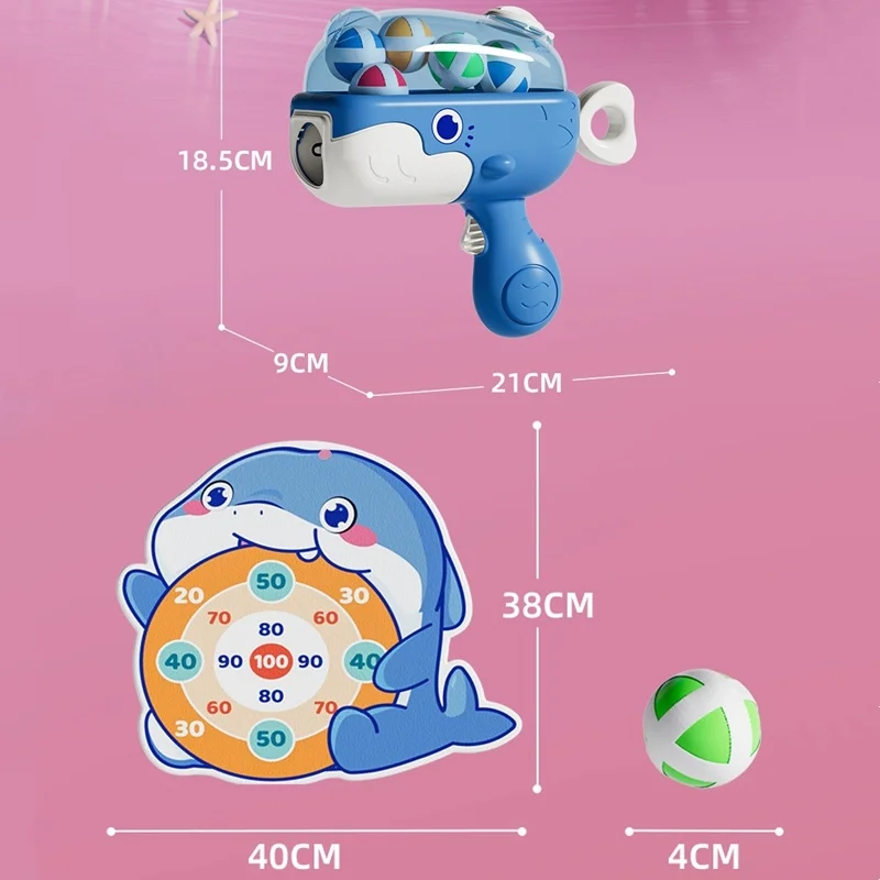 Cartoon Walvis Kleverige Bal Gooi Speelgoedset Kinderen Schieten Bal Gun Dartbord Doel Zachte Kogel Indoor Outdoor Sport Spel Speelgoed