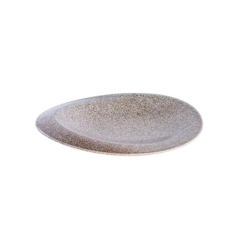 Irregular Oval Ceramic Plate Restaurant Fish Dessert Sushi Dish Shallow Plates Special Tableware